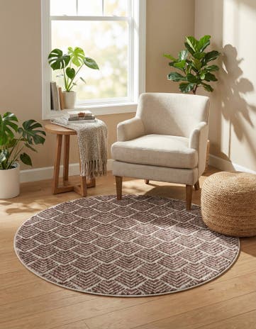 3' 3 x 3' 3 Eco Trellis Round Rug