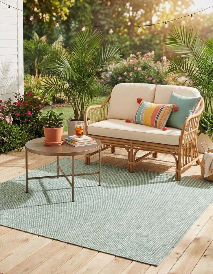 Detail image of 5' 1 x 5' 1  Washable Jill Zarin Palm Springs Indoor / Outdoor Square Rug