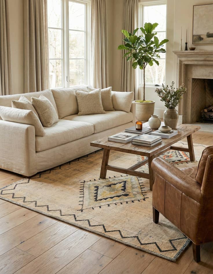 Detail image of 9' x 11' 8  Hand Knotted Moroccan Wool Rug