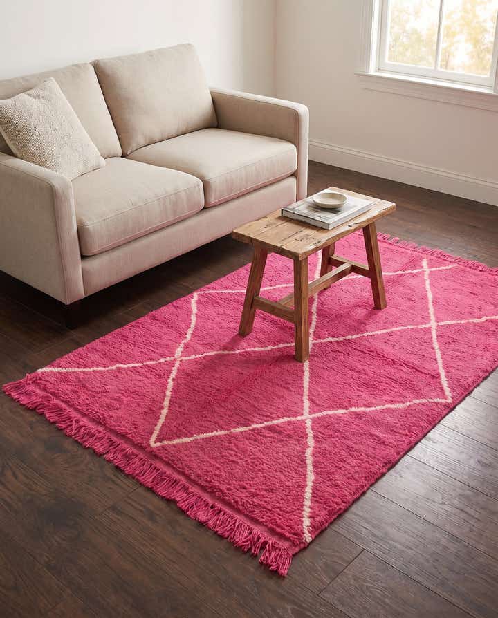 120cm x 155cm Handgeknüpft Marokkanisch Wolle Teppich