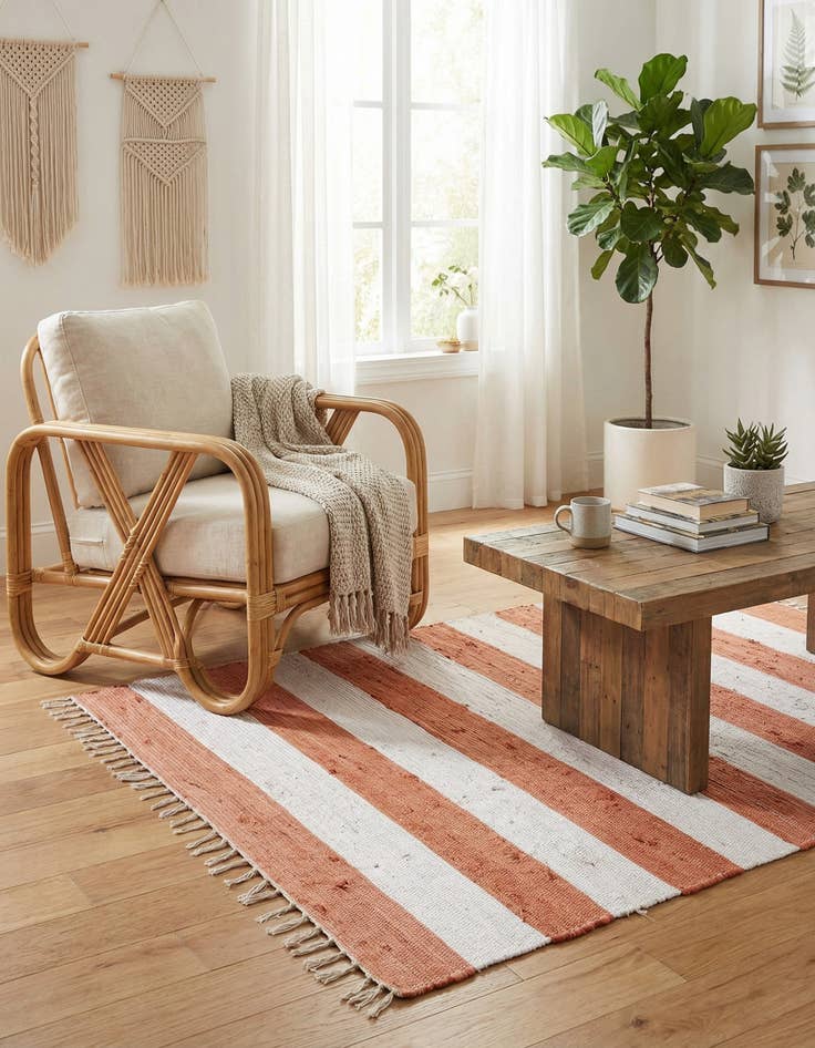 Detail image of 5' 1 x 5' 1  Hand Woven Chindi Rag Square Rug