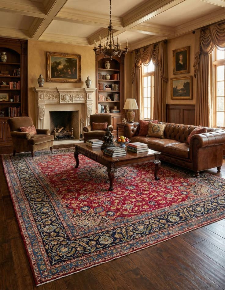 Detail image of  9' 8 x 12' 8  Hand Knotted Mashad Persian Wool Rug