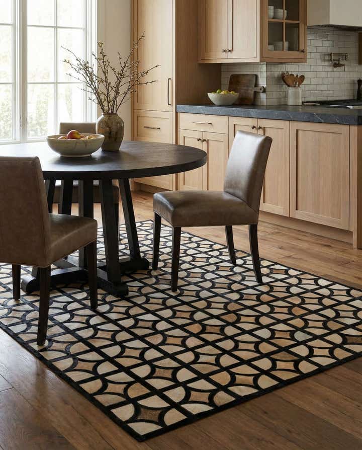5' 2 x 8' Cowhide Leather Rug