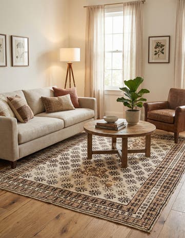 5' 8 x 7' 10 Hand Knotted Ultra Vintage Persian Wool Rug