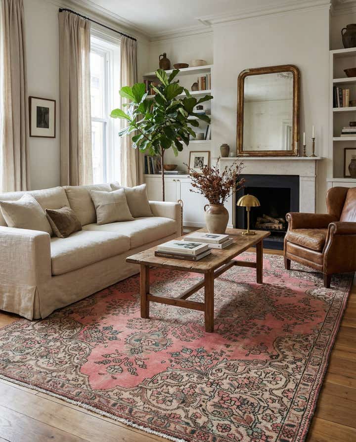 4' 10 x 7' 10 Hand Knotted Ultra Vintage Persian Wool Rug