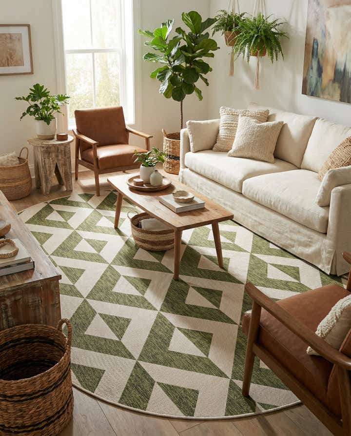 5' 3 x 8' Easy-Clean Jill Zarin Napa Indoor / Outdoor Oval Rug