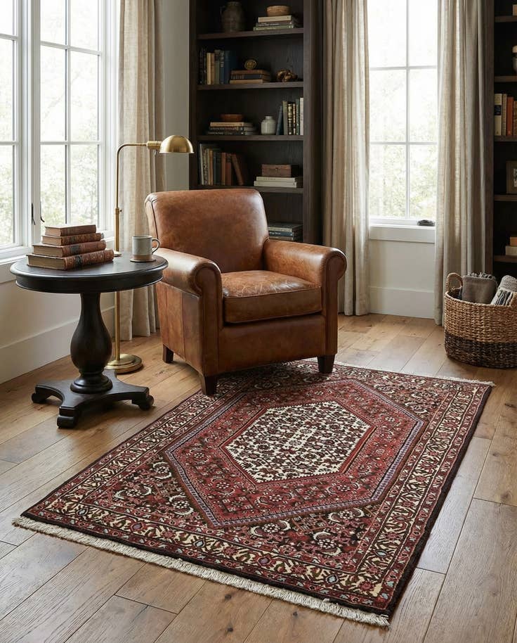 Detail image of 2' 5 x 3' 6 Hand Knotted Bidjar Persian Wool Rug