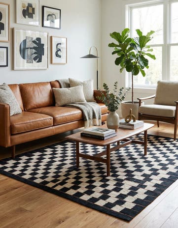 4' 5 x 5' 10 Hand Woven Kilim Modern Wool Rug