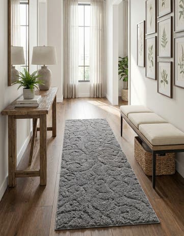 2' 7 x 10' Botanical Shag Runner Rug