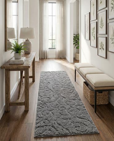  2' 7 x 10' Botanical Shag Runner Rug