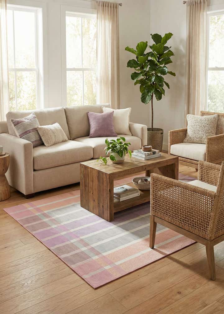4' x 6' Easy-Clean Striped Indoor / Outdoor Rug