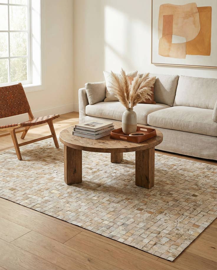 Detail image of 5' 3 x 7' 6 Cowhide Stocks Rug