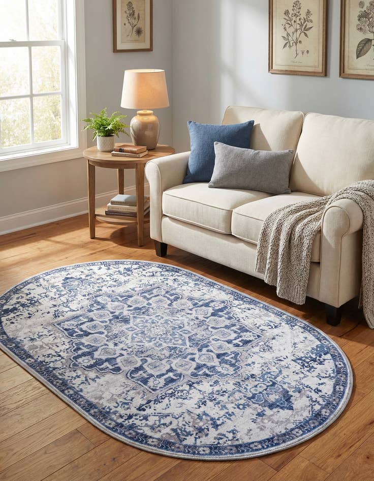 Detail image of 3' 3 x 5' 3  Washable Renaissance Oval Rug