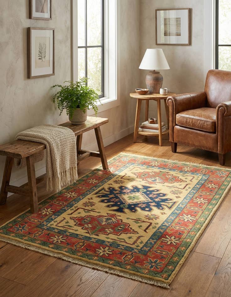 Detail image of 2' 10 x 4' 1  Hand Knotted Kazak Rug