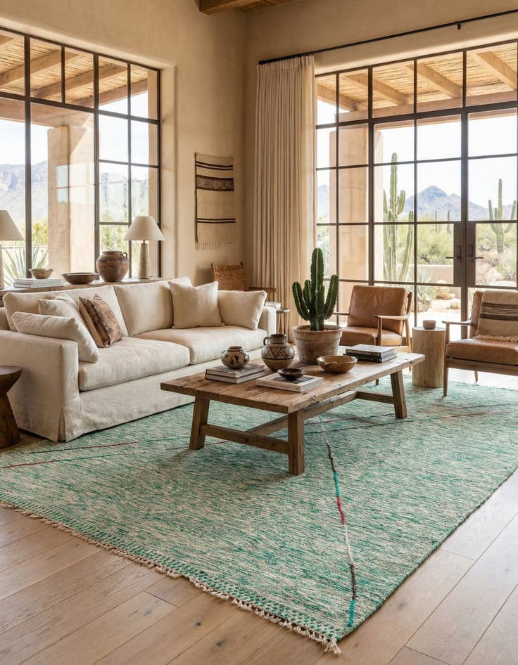 Detail image of 9' 2 x 13'  Hand Knotted Moroccan Wool Rug