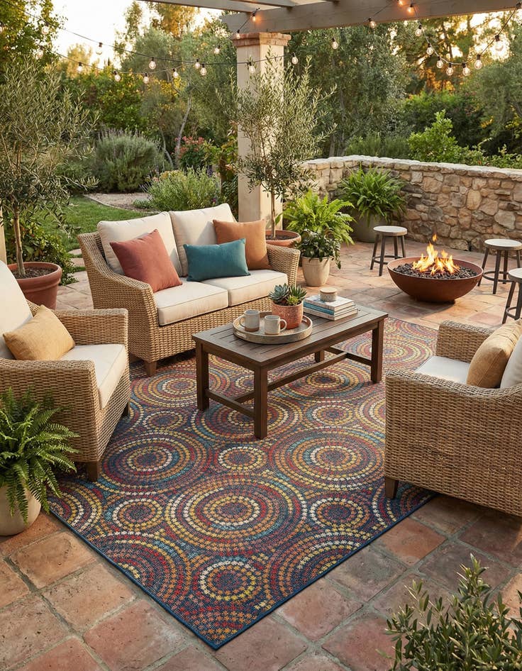 Detail image of 9' x 12'  Washable Baja Indoor / Outdoor Rug