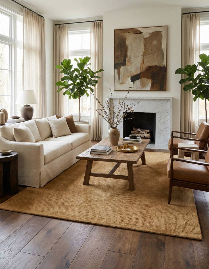 Detail image of 5' 7 x 8'  Hand Knotted Darya Wool Rug