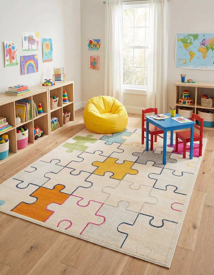 Detail image of  5' 3 x 7' 7  Washable  Indoor / Outdoor Rug