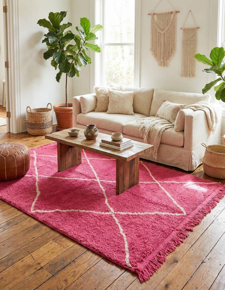Detail image of 4' x 5' 2 Hand Knotted Moroccan Wool Rug