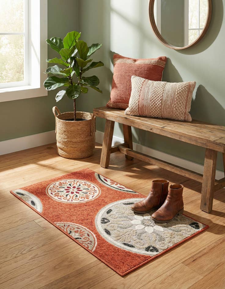 Detail image of 2' x 3'  Washable Modern Indoor / Outdoor Rug