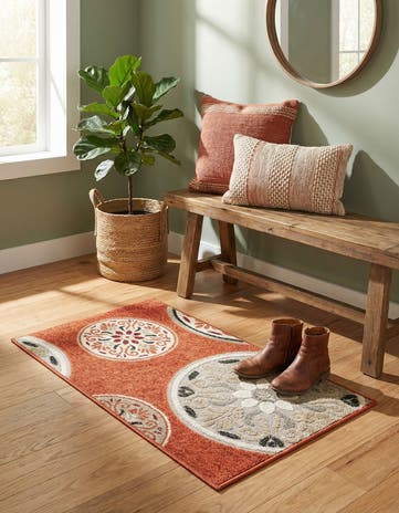 2' x 3' Easy-Clean Modern Indoor / Outdoor Rug