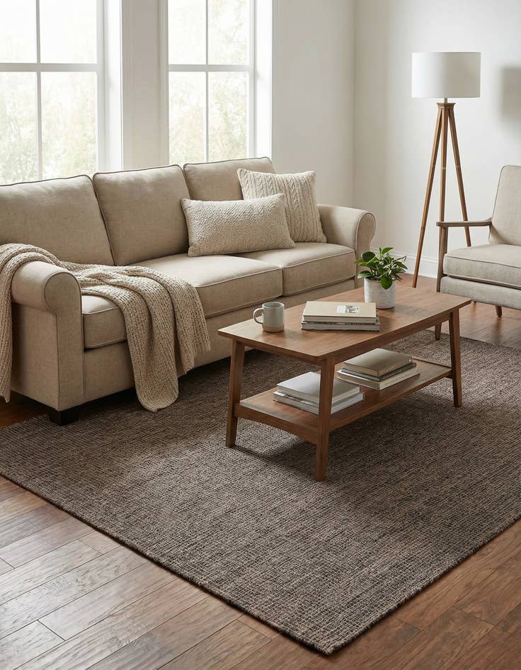 Detail image of 5' 3 x 7'  Washable Solid Indoor / Outdoor Rug