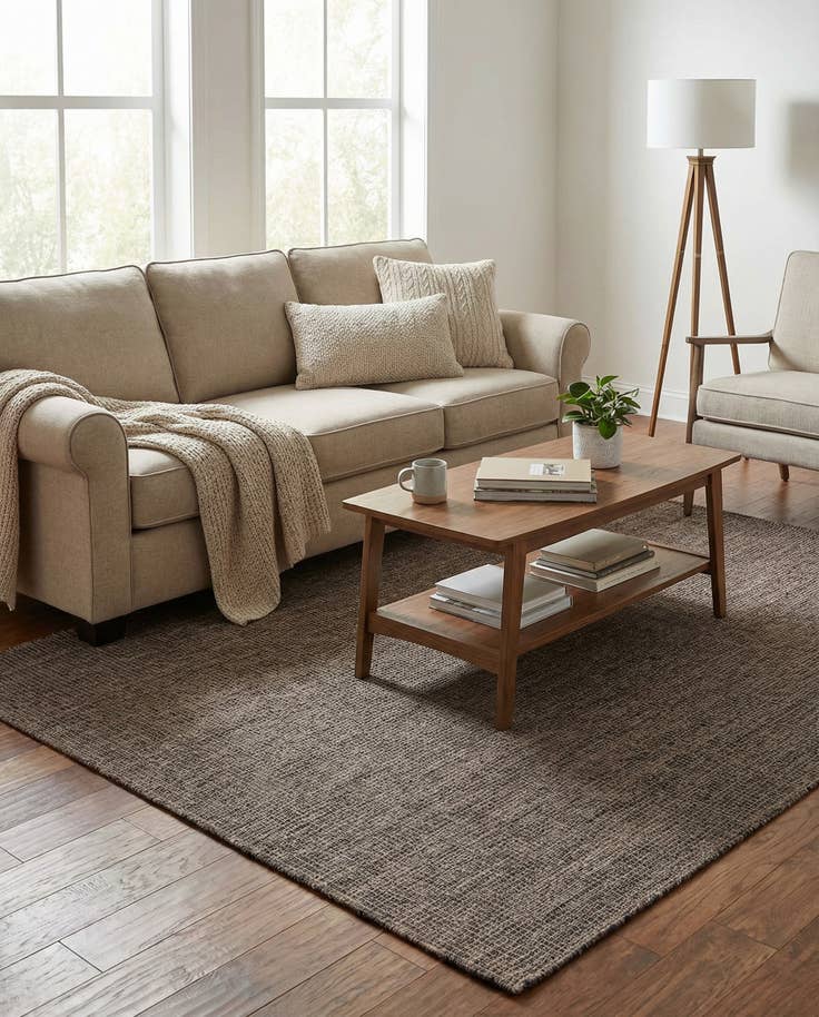 Detail image of 5' 3 x 7' Easy-Clean Solid Indoor / Outdoor Rug