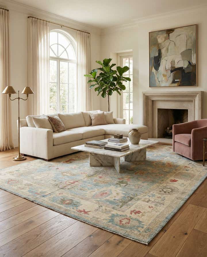 8' 4 x 9' 10 Hand Knotted Oushak Rug