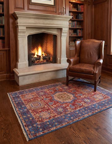 3' 5 x 4' 11 Hand Knotted Mamluk Ziegler Rug