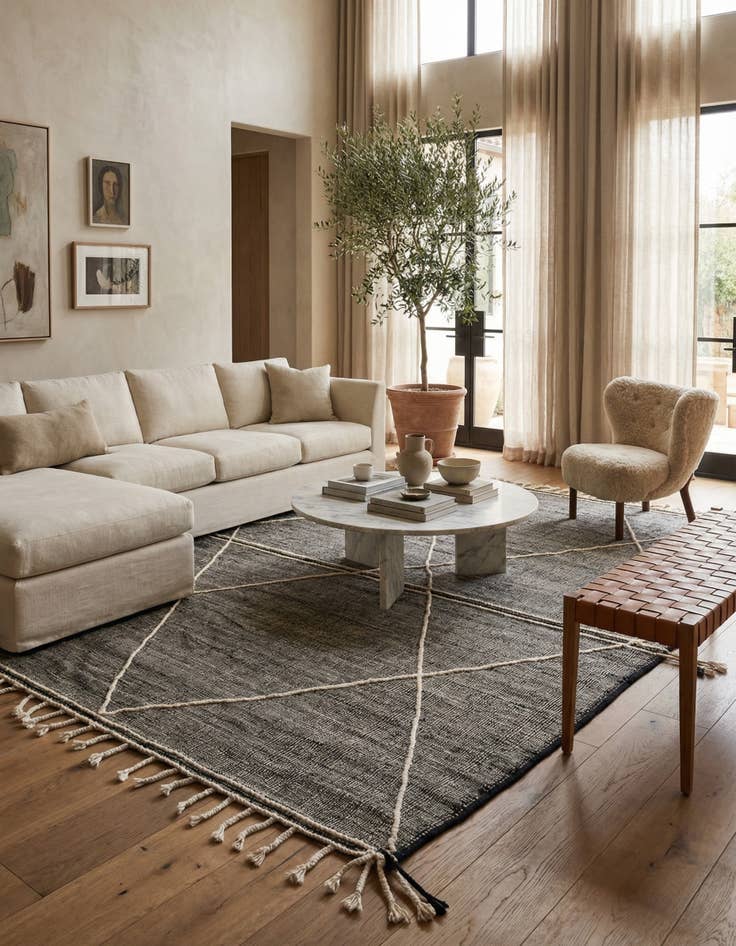 Detail image of 9' 10 x 12' 9  Hand Knotted Moroccan Wool Rug