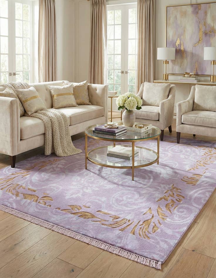 Detail image of 5' 9 x 8'  Hand Knotted Darya Wool Rug