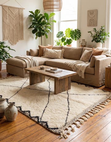 5' 5 x 8' 6 Hand Knotted Moroccan Wool Rug