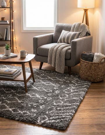 Gray Moroccan Shag Rug
