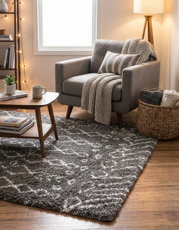 Gray Moroccan Shag Rug