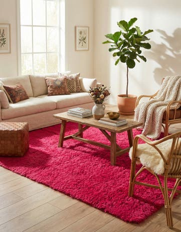 4' 7 x 6' 2 Hand Knotted Moroccan Wool Rug