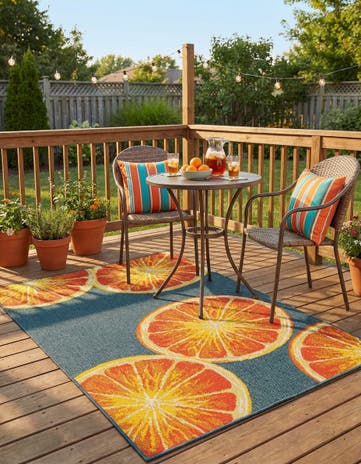4' x 6' Easy-Clean Modern Indoor / Outdoor Rug