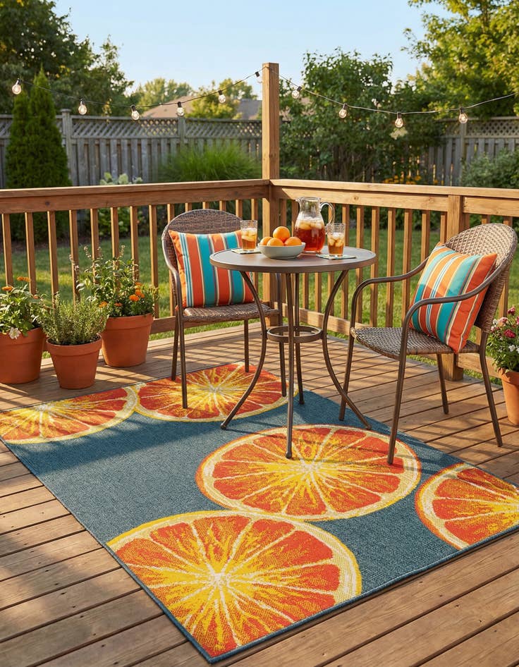 Detail image of 4' x 6' Easy-Clean Modern Indoor / Outdoor Rug
