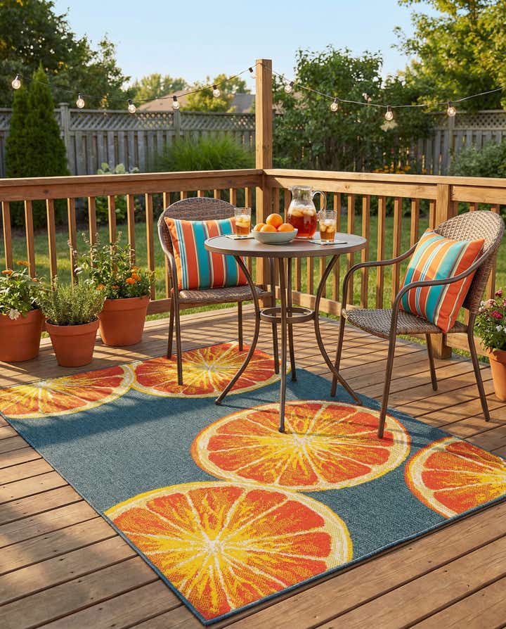 4' x 6' Easy-Clean Modern Indoor / Outdoor Rug