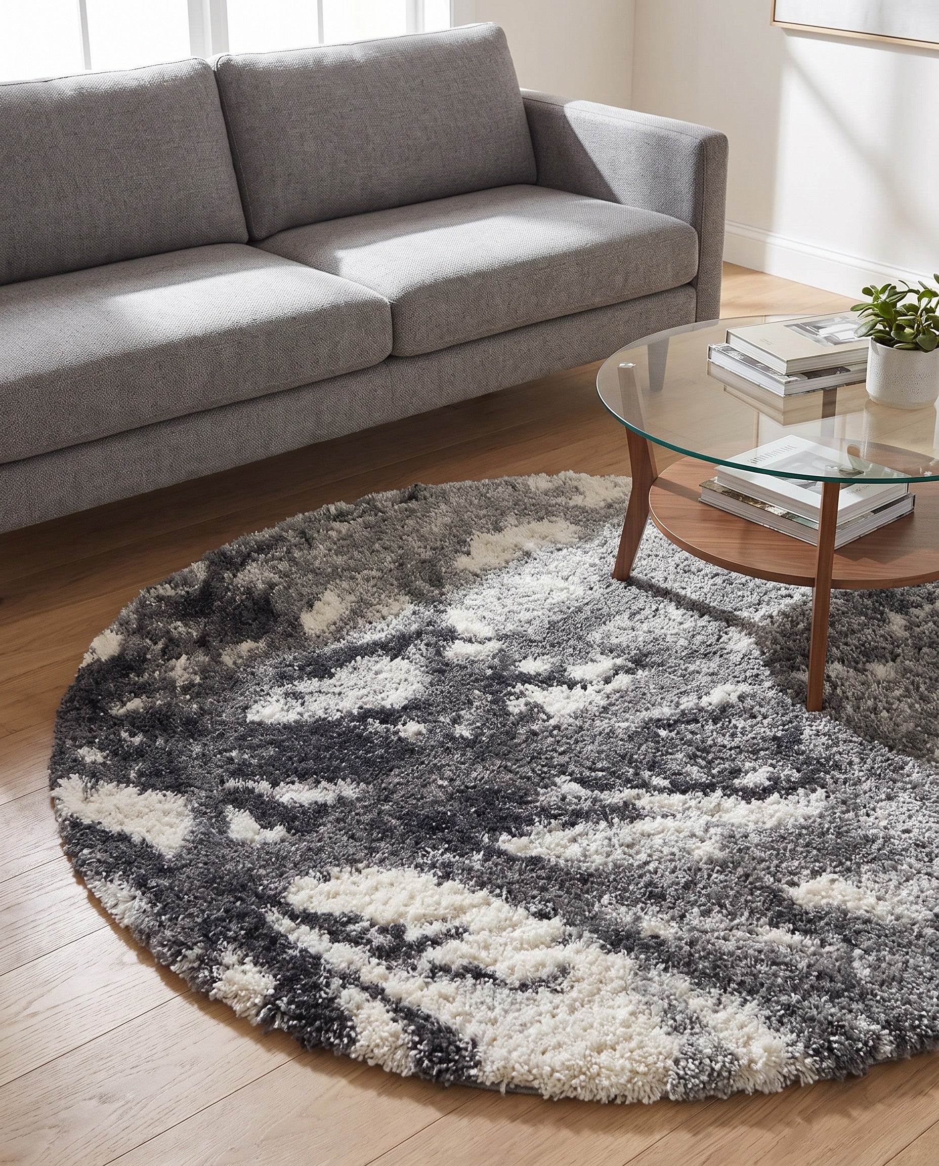 5' 3 x 5' 3 Soft Touch Shag Round Rug