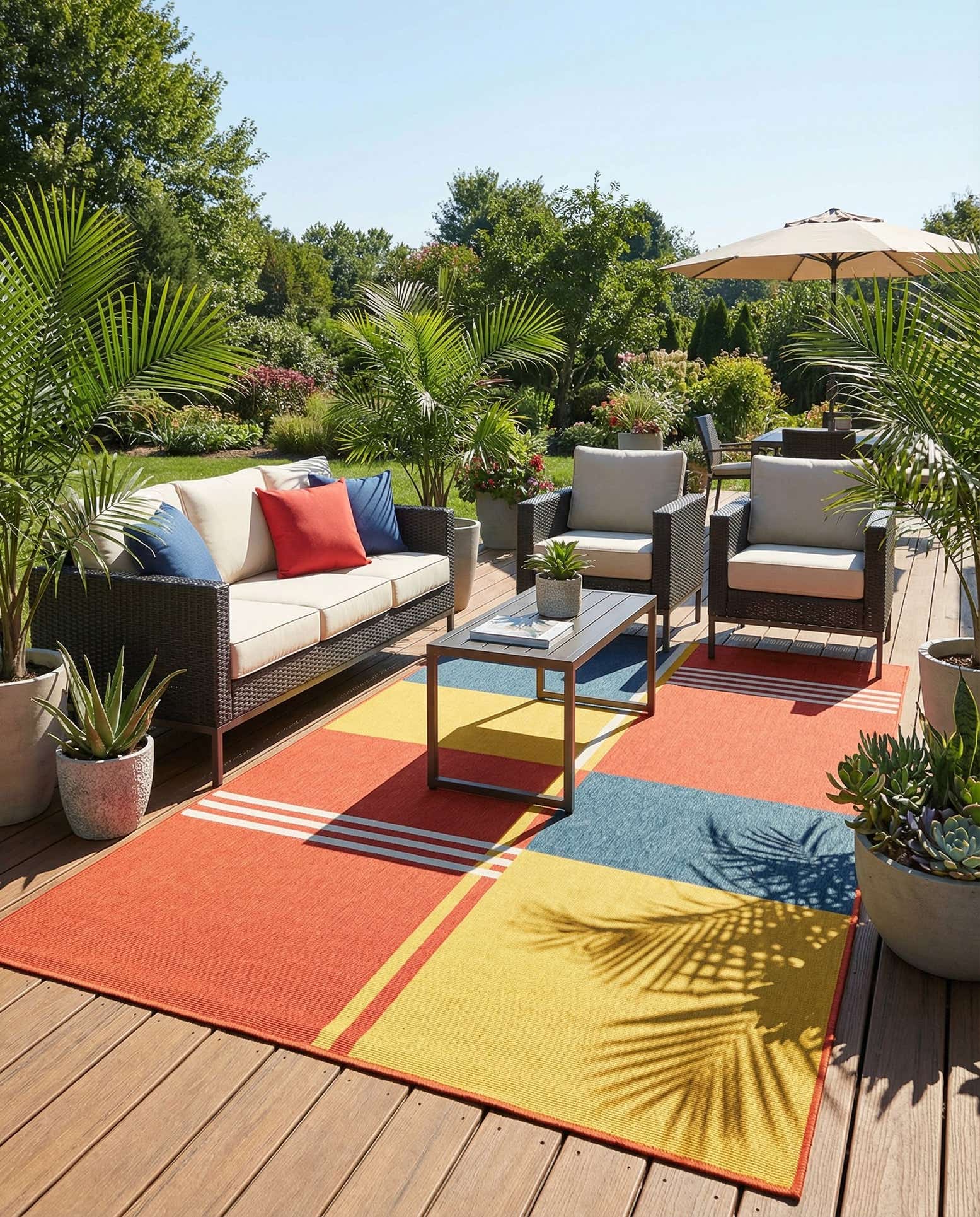 5' 3 x 8' Easy-Clean Modern Indoor / Outdoor Rug