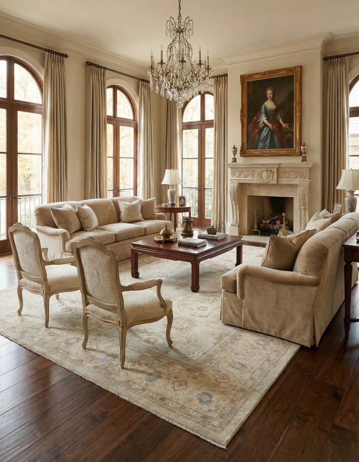 Detail image of 12' 1 x 15'  Hand Knotted Ziegler Rug