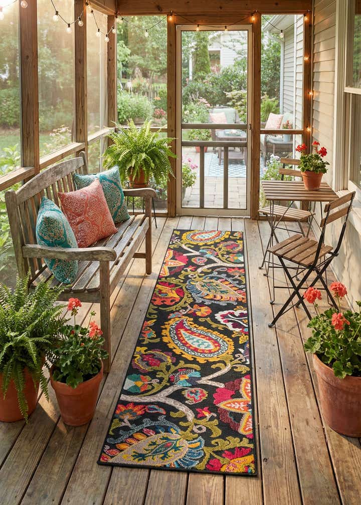2' 7 x 10' Easy-Clean Casablanca Indoor / Outdoor Runner Rug