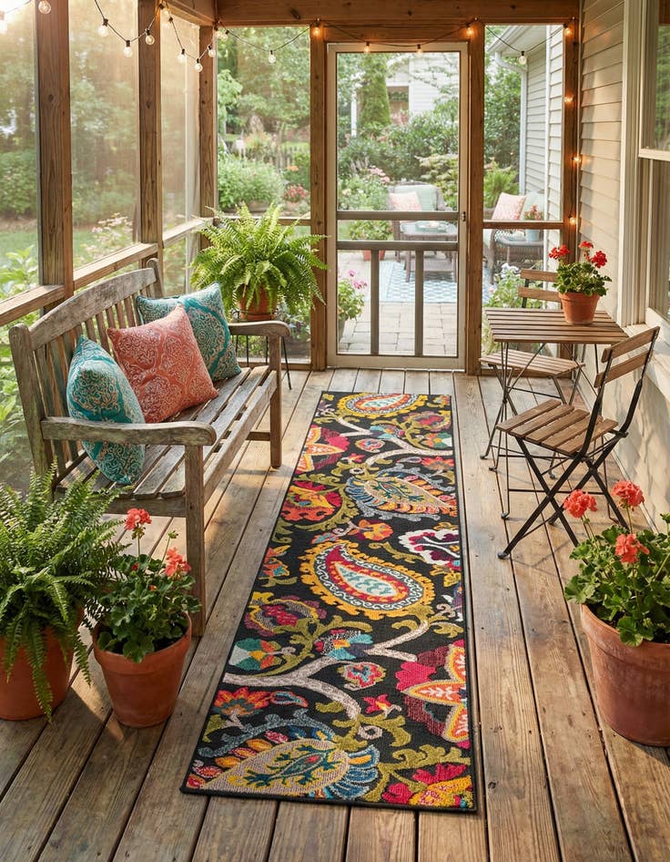 Detail image of 2' 7 x 10'  Washable Casablanca Indoor / Outdoor Runner Rug