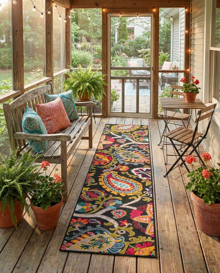 2' 7 x 10' Easy-Clean Casablanca Indoor / Outdoor Runner Rug