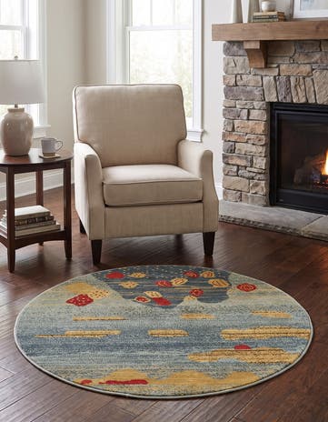 3' 3 x 3' 3 Kashkuli Gabbeh Round Rug