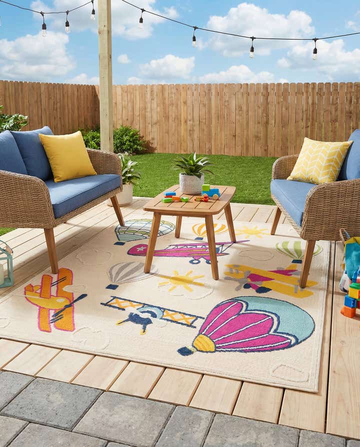 5' 3 x 7' 7 Easy-Clean Indoor / Outdoor Rug