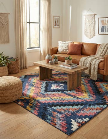 Blue Tagine Square Rug
