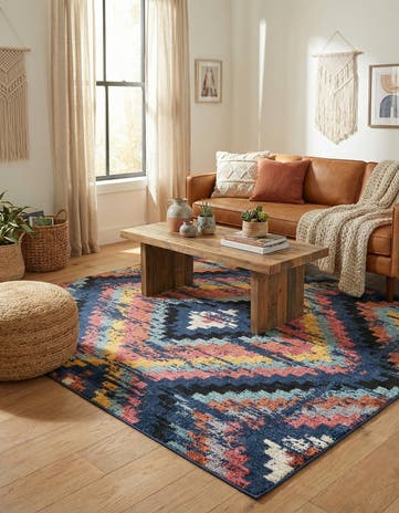 Blue Tagine Square Rug