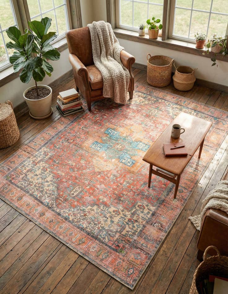 Detail image of 7' 10 x 10' Washable Timeless Rug