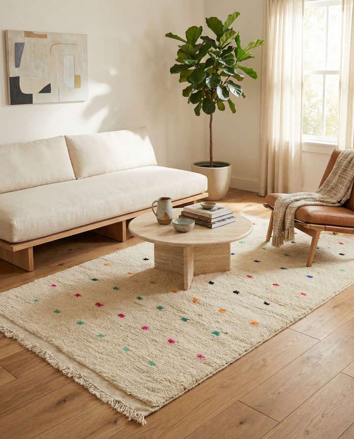 3' 8 x 6' 7 Hand Knotted Moroccan Wool Rug